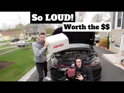 APR Carbon Fiber Intake install on the MK7 GTI!! HUGE SWOOSH SOUNDS!! 😱
