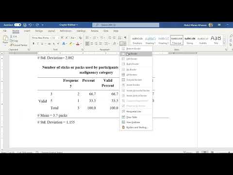 How to Change Tables to APA style on Ms Word