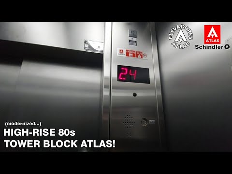 High-Rise ATLAS (mod. Atlas Schindler) Traction Elevators - Pope Pius I Tower, S 37th St. - GO, BR