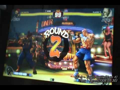 Street Fighter 4 - Team Battle (4 on 4) - Infiltration(Go/Ak) VS Oops reach(Sa)
