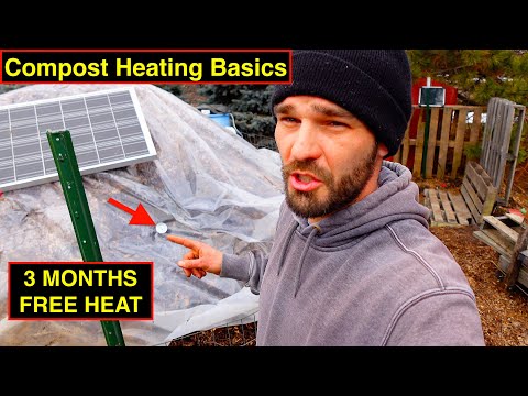 DIY GREENHOUSE HEATING WITH COMPOST - THE CHEAPEST WAY TO HEAT A GREENHOUSE - COLD WINTER GREENHOUSE