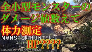 【MHW】全小型モンスターの体力HPをダメ値から計算してみた【ゆっくり実況】モンスターハンターワールド