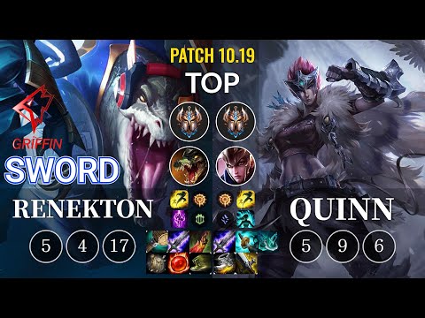 GRF Sword Renekton vs Quinn Top - KR Patch 10.19