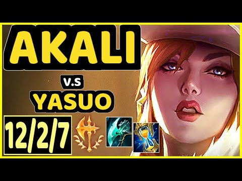 AKALI vs YASUO - 12/2/7 KDA MID GAMEPLAY - EUW Ranked DIAMOND