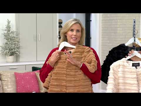 Dennis Basso Faux Fur Pelt with Elbow Sleeves on QVC