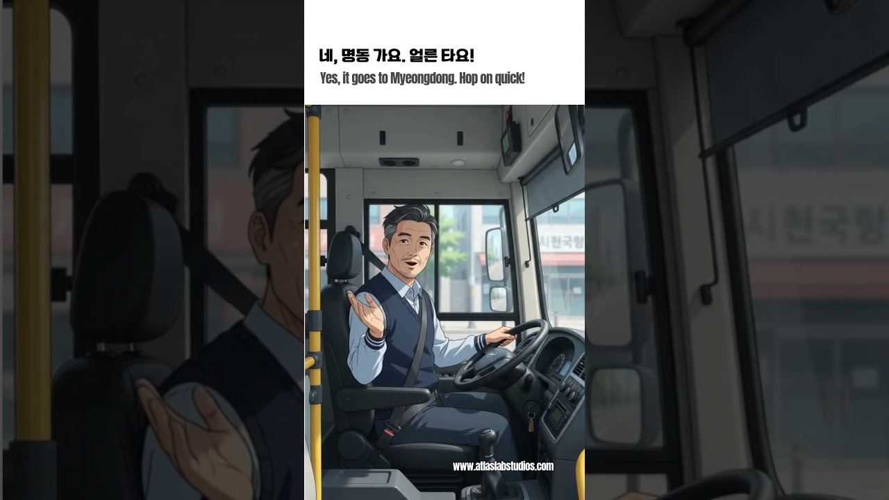 Asking the bus driver if it goes to your stop