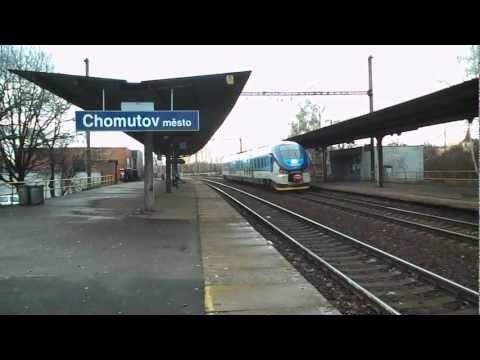 Příjezd vlaku Os 7054 (ČD 844.005) - Chomutov město, 31. 12. 2012