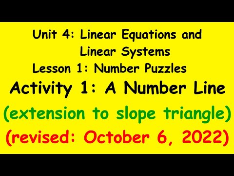 8th Grade Illustrative Mathematics: Unit 4; Lesson 1; Activity 1: Number Lines_slope triangle