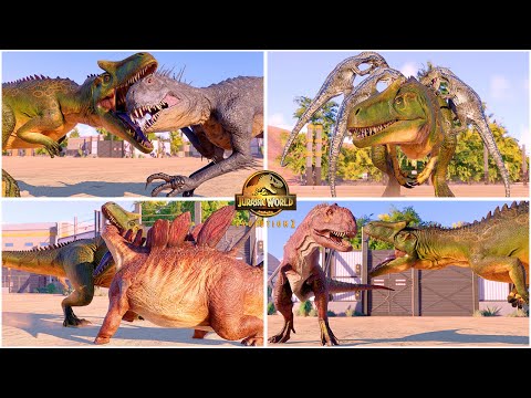 Allosaurus VS All Carnivore and Herbivore Dinosaurs Killing Animations 🦖 Jurassic World Evolution 2