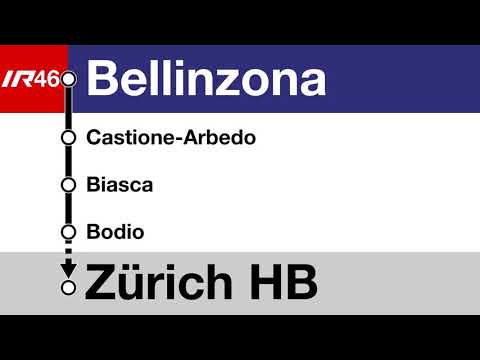 SOB Ansagen (De, It, En) • IR46 • Bellinzona – Airolo – Erstfeld – Arth-Goldau – Zug – Zürich HB