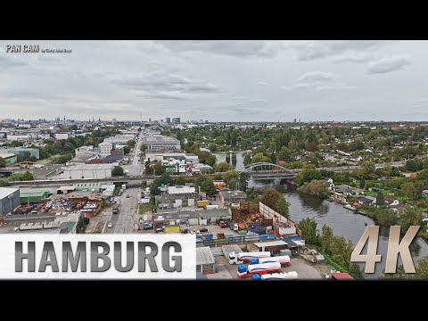 Hamburg, Germany: Rothenburgsort, Billbrook - Mühlenhagen, Billufer, Liebigstraße - 4K UHD - 0165