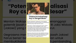 Eks Wakapolri Sebut Potensi Kriminalisasi Roy Suryo cs Sangat Kuat soal Kasus Ijazah Jokowi
