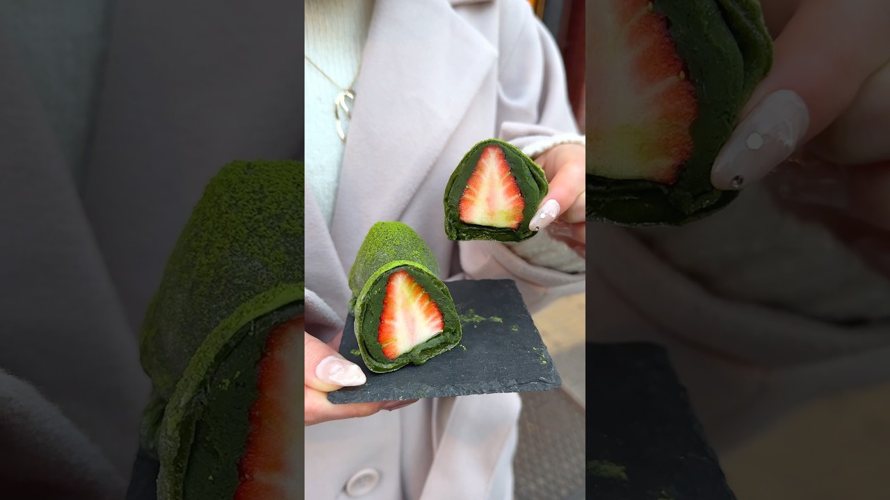 お花見にぴったり🌸本格抹茶の苺大福🍓【八十八浅草】