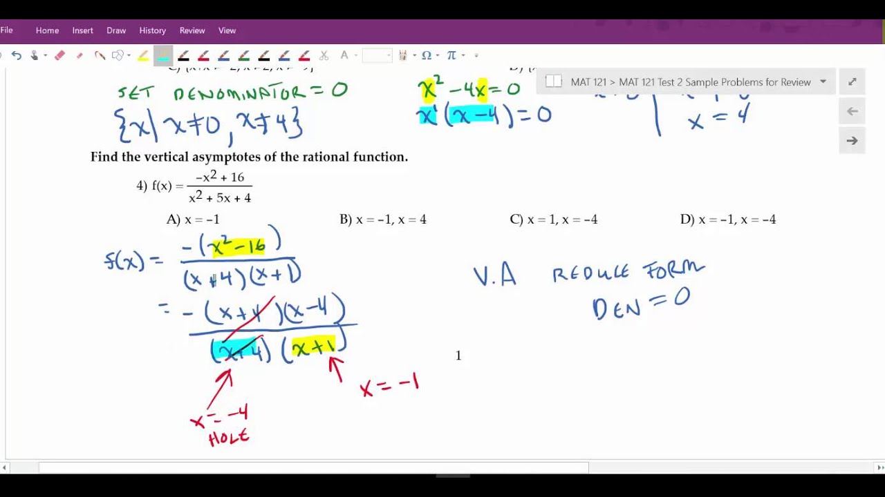 MAT 121 Test 2 Review Sample Problems