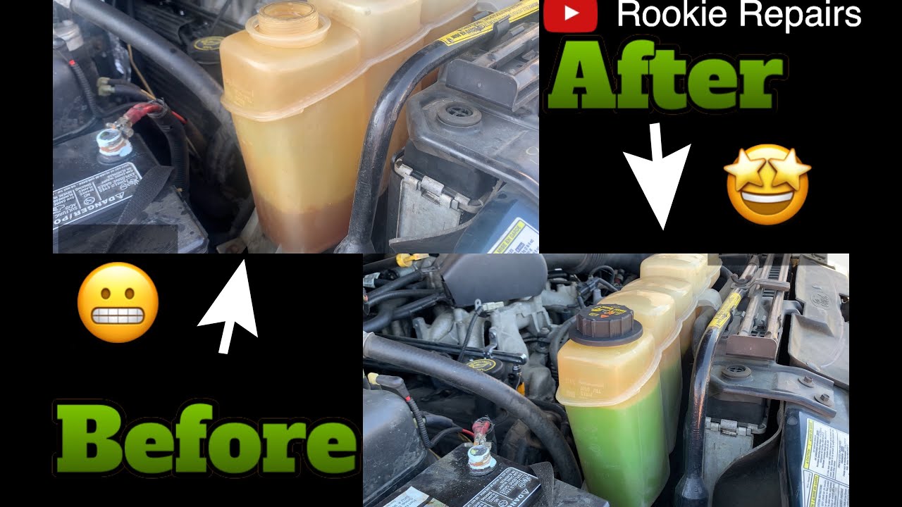 How to Super Flush Coolant Antifreeze Ford F-250 Excursion Super Duty V10 6.8 - truck overheating?
