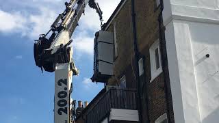 Removals - London, Portobello. Large fridge - Hiab