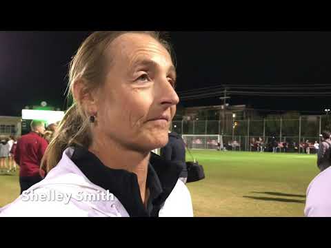 No.8 South Carolina celebrates Senior Night win (Grace Fisk, Mikayla Krzeczowski and Elexa Bahr)
