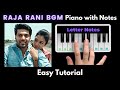 Raja Rani BGM Piano Tutorial with Notes | G.V Prakash | Aarya | Nazriya | 2022