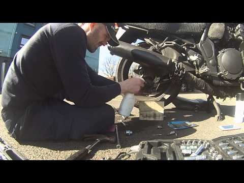 How too remove rear brake pads from a suzuki bandit 600cc 1998