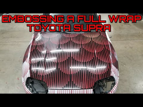 Fully Embossing A Toyota Supra And Wrapping It In Matte Metallic Burgundy