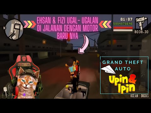 Game Gta upin ipin di android | Ehsan & Fizi Ugal-Ugalan Di Jalanan Dengan Motor Barunya