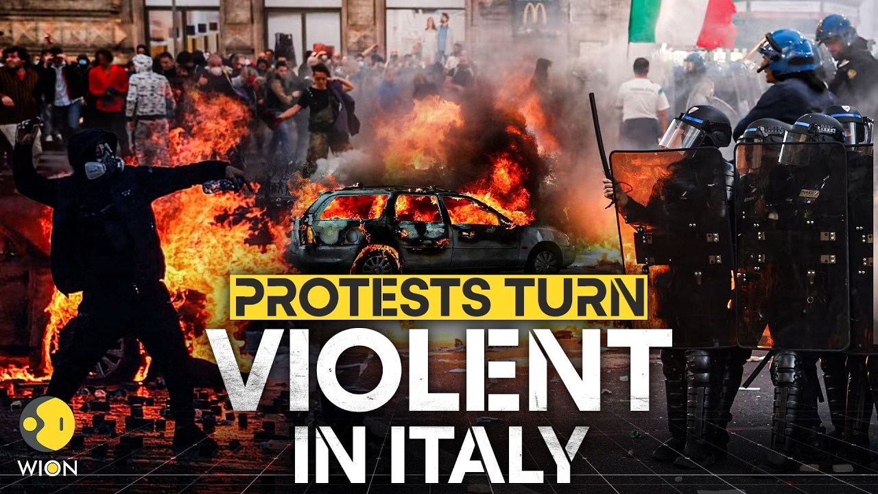 Italy Protests Turn Violent As Police Clash With Demonstrators In Milan | WION Originals