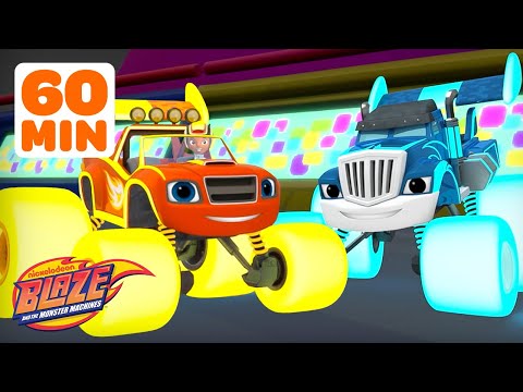 Crusher Rescues Blaze from a Bubble, Races & More! 🫧 | 60 Minutes | Blaze and the Monster Machines