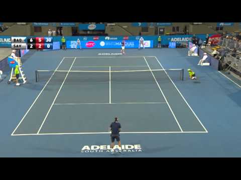 Luke Saville's down the liner! - World Tennis Challenge 2015