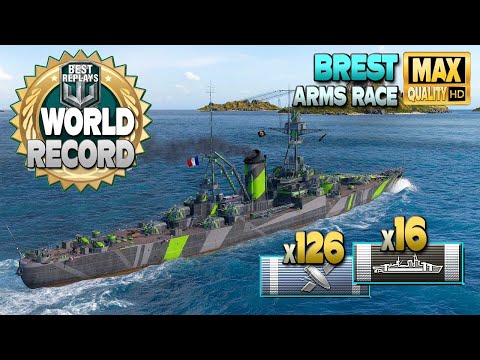 Cruiser Brest damage record in Arms race - World of Warships