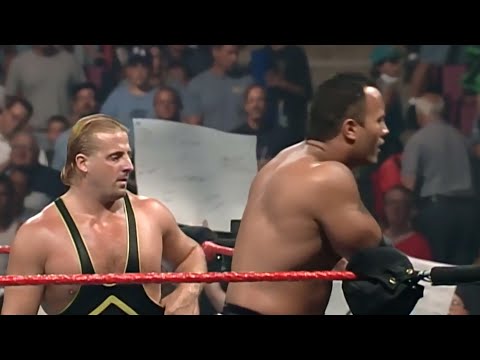 The Rock & Owen Hart Vs Triple H & X-Pac w/ Chyna - RAW IS WAR!