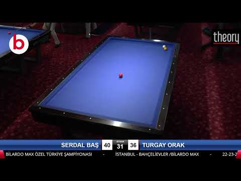 SERDAL BAŞ & TURGAY ORAK Bilardo Maçı - BİLARDO MAX ÖZEL TÜRKİYE ŞAMPİYONASI-ÇEYREK FİNAL