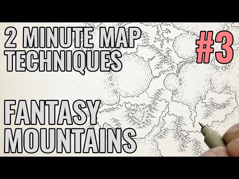 How to draw Mountains for fantasy maps - 03 - Easy step by step two minute technique