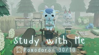 ⏰️Pomodoro 30/10 • ASMR | Study + Camping▪️No Music▪️Forest soundscape & Rumbling Thunder🎧
