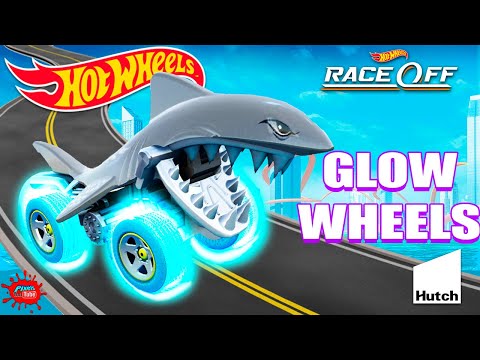 Hot Wheels Race Off Glow Wheels All Cars Set 4