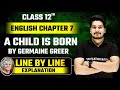 A Child Is Born Explanation In Hindi English Class 12 Chapter 7 Line By Line Bihar Board