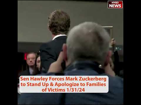 Sen Hawley Forces Mark Zuckerberg to Stand Up and Apologize to Families of Victims Zuckerberg Get Up