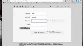 ThatQuiz.org Creating an Account