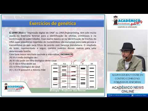 QUESTÃO DA UFRR DE 2010 SOBRE TESTE DE DNA