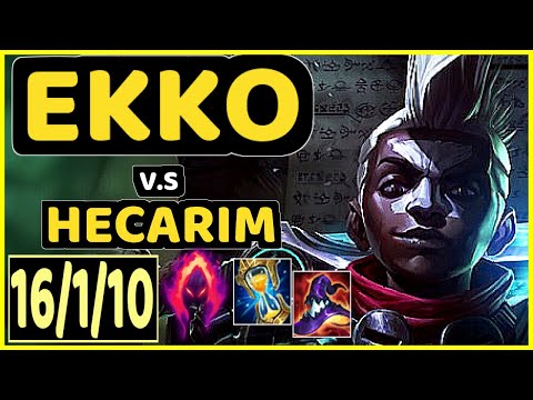 EKKO vs HECARIM - 16/1/10 KDA JUNGLE CHALLENGER GAMEPLAY - NA