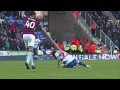 Tyrone Mings stamp on Nelson Oliveira. Reading FC vs Aston Villa. 2nd February 2019.