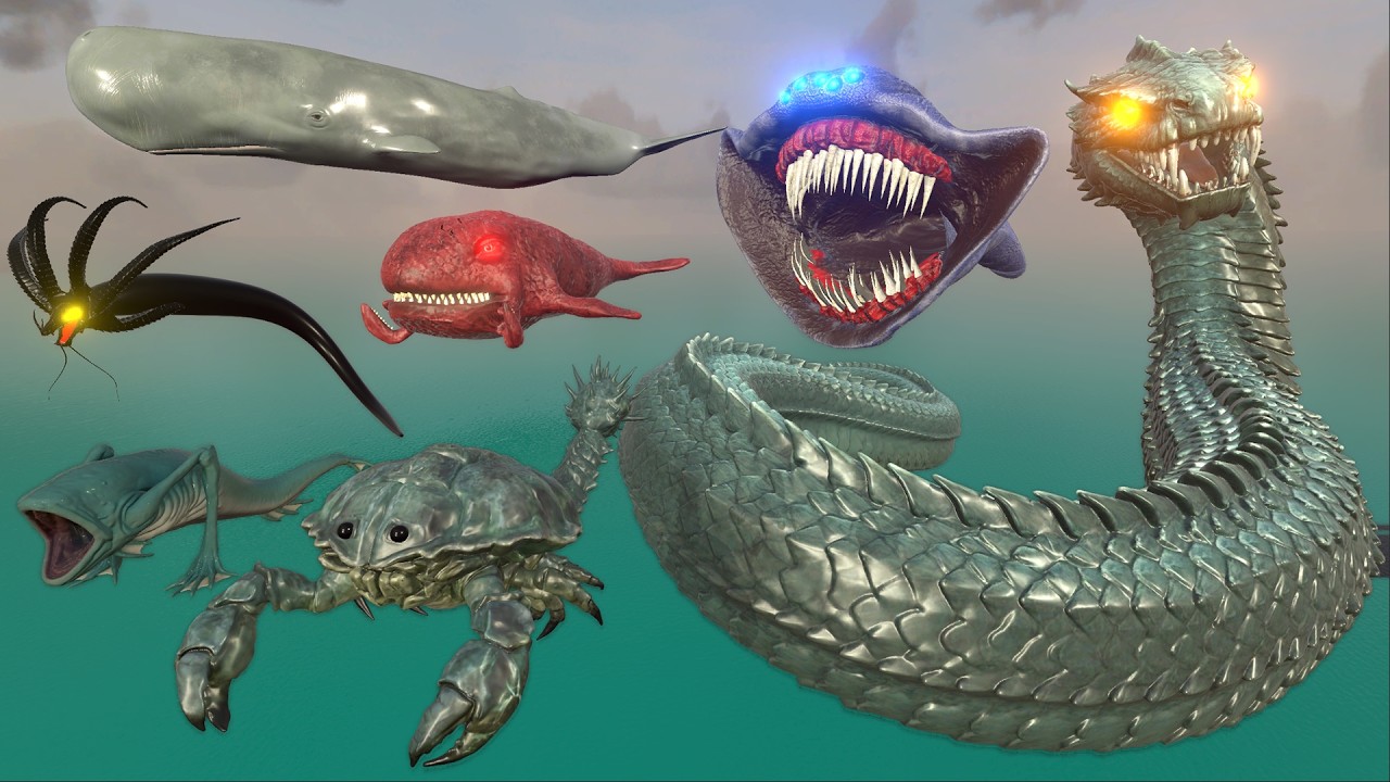 How BIG is World Serpent (Jörmungandr) - 3D Ocean Monster Size Comparison