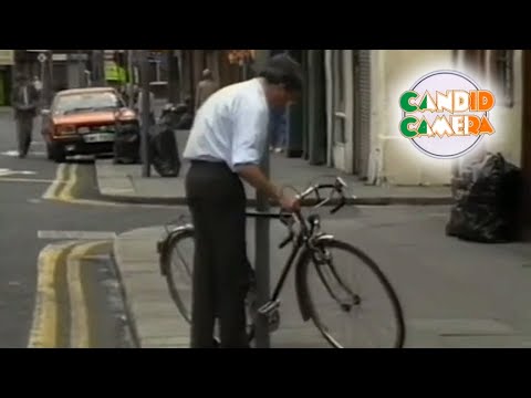 Irish Candid Camera Classics 🎥 - Bicycle Stuck On Pole