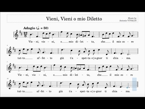 Vieni, Vieni O Mio Diletto | B minor | ABRSM & Trinity Grade 5 | List A & Group C | Sing-Along