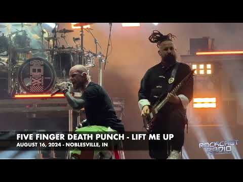 Five Finger Death Punch performing "Lift Me Up" in Noblesville, IN on August 16, 2024