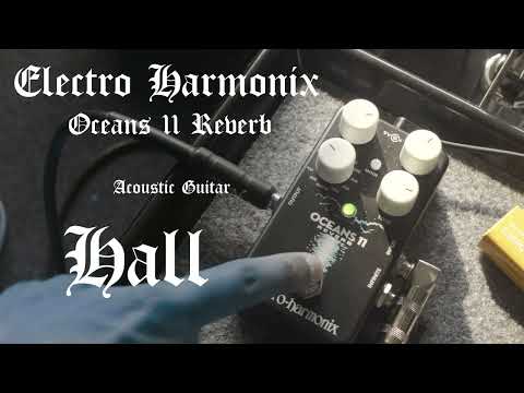 Electro Harmonix Oceans 11 Reverb Pedal on Acoustic Guitar (no talking)