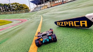 競輪場のバンクでミニ四駆を駆る