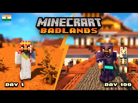 I Survived 100 Days in Badlands Minecraft (Hindi Gameplay)
