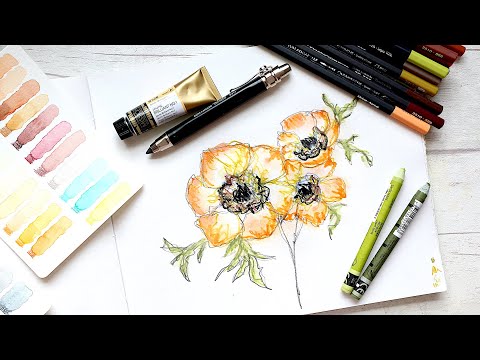 Anemone Flower | Watercolour Tutorial