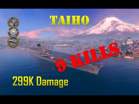 World of Warships - Taiho - 3,628 Base XP, 9 Kills, 229K Damage