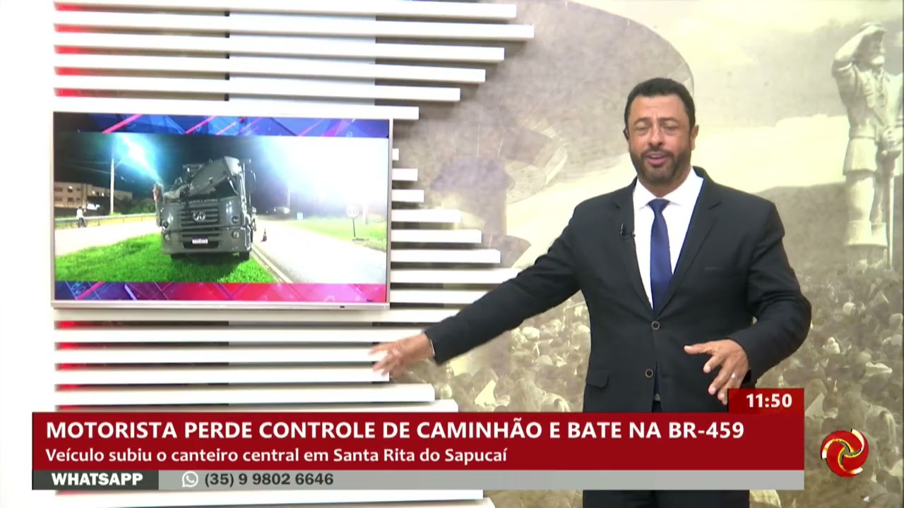 Acidente com caminhão em Santa Rita do Sapucaí